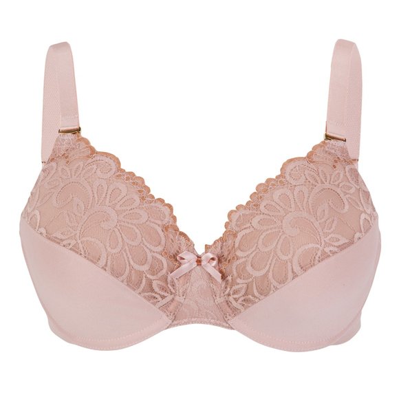 Set of 3! 34B Glamorise ELEGANCE Bra (CONVERTIBLE-STRAPS) Lace NUDE NEW - Picture 1 of 9